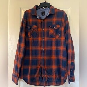 Vans Orange and Blue Flannel Shirt